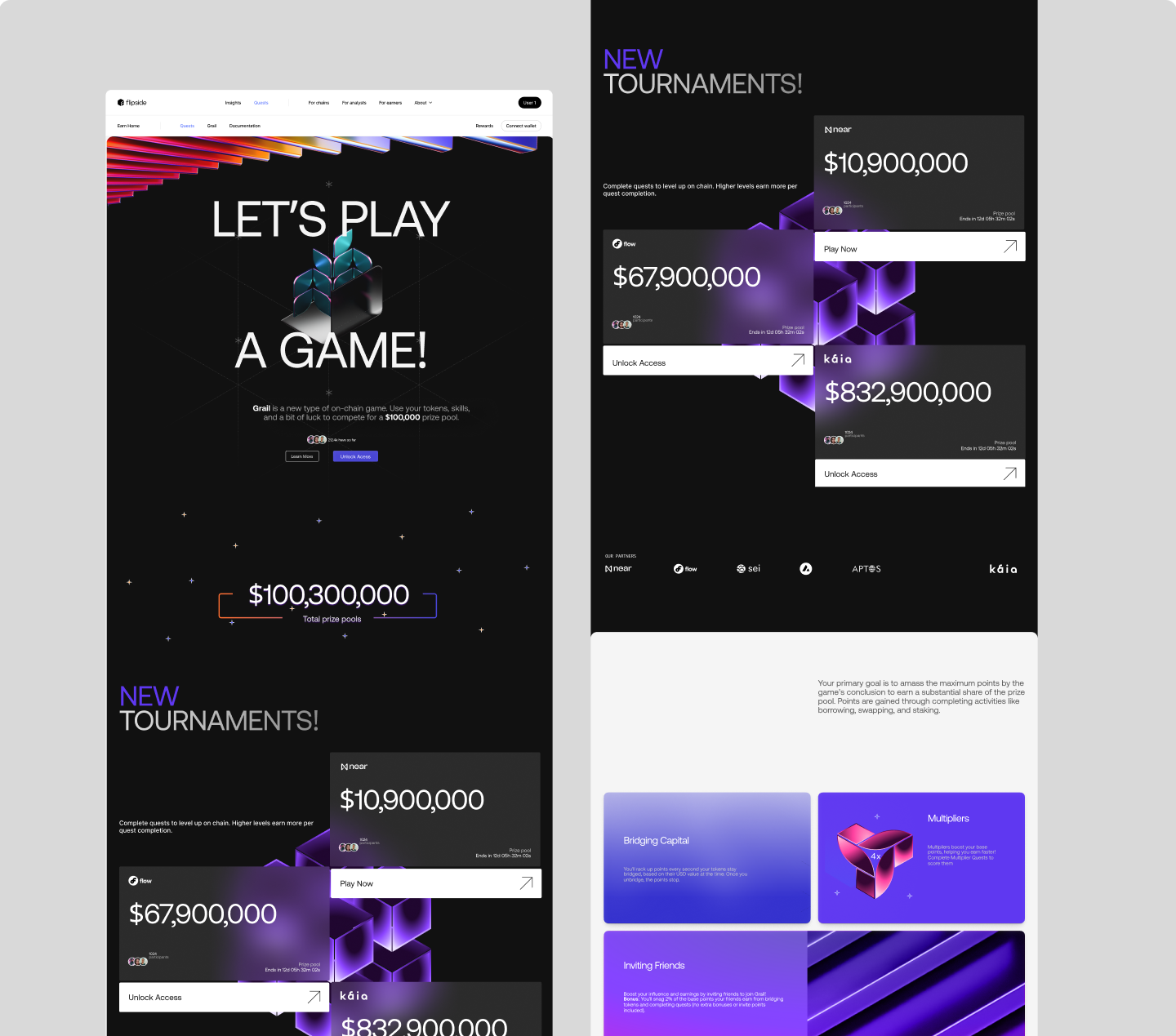 Redesigned task and reward screens
