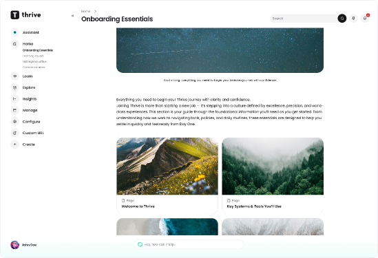 The learner-side view of a Space — a room worth showing up to