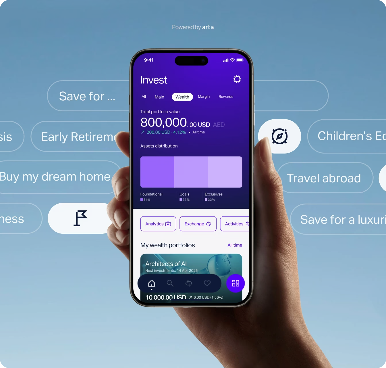 Wio Invest interface, portfolio and investment dashboard