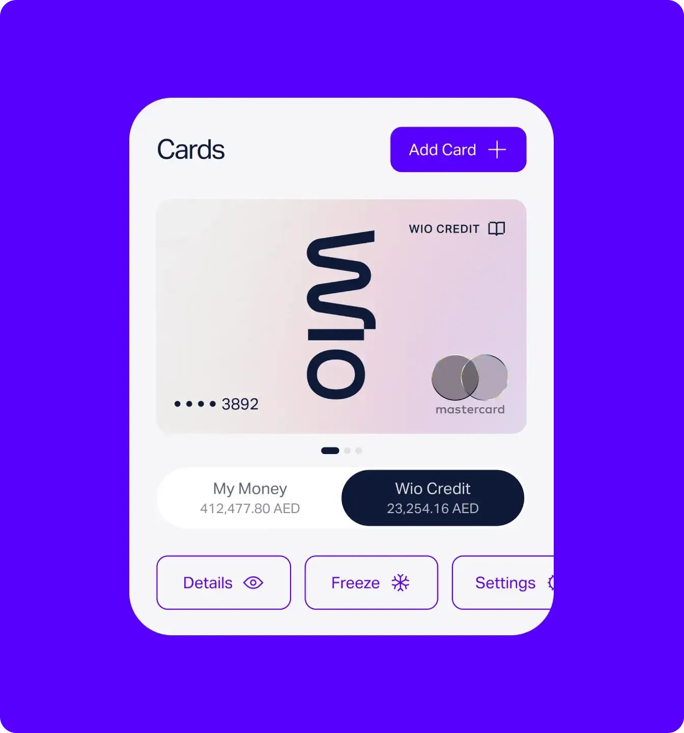 Cards — Wio credit and debit